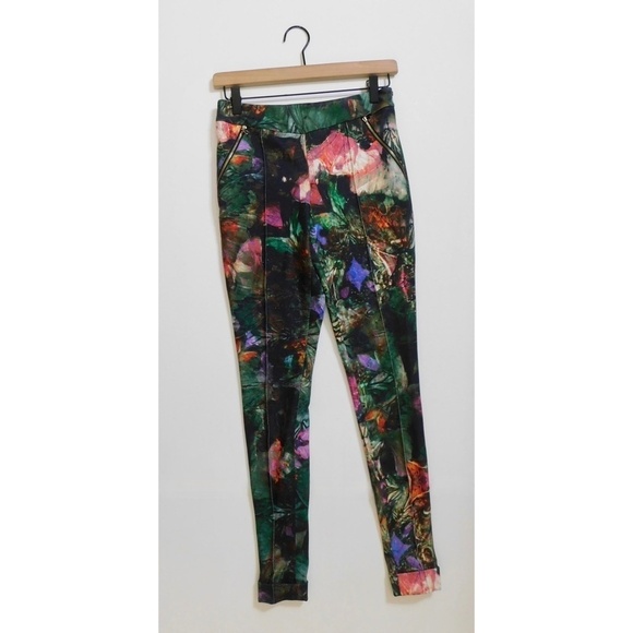 NWT!! TED BAKER Olivie Floral Tapered Pants Knit Stretch Chic Abstract 0 US 2 - Picture 3 of 16